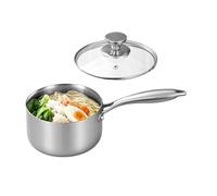 Générique Sauce Pan - Stainless Steel Cookware 16cm Handle Small Cooking Pot Lid | Durable Kitchen Cooking Vessel For Home Restaurant Outdoor Backyard Camping Picnic