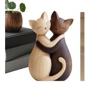 Générique Sculpture De Chat - 2D Plate Mignonne en Bois pour Dessus De Table | Decoration De Couple De Chats | pour Les Événements d'halloween, Noël Et Les Présentations De