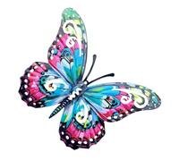 Générique Sculpture murale en métal avec papillon coloré ajouré, papillons en fer, clôture de jardin, décoration de Patio, ornement suspendu, Sculpture de papillon en métal