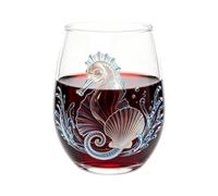Générique Sea Horse Glass Cup 400ml Wine Tumbler Coastal Drinkware