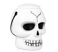 Générique Seau à Bonbons Portable en Plastique Blanc, Forme Crâne, Léger et Réutilisable, pour Fête d'halloween ou Distribution de Friandises