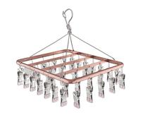 Générique Séchoir à Chaussettes en Alliage d'aluminium, Étendoir à Linge à Suspendre avec 36 Pinces en Acier Inoxydable à l’épreuve du Vent, pour Chaussettes/sous-vêtements/Vêtements/Serviettes