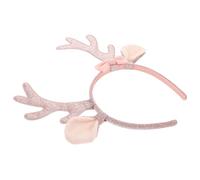 Générique Serrage-tête en Corne de Wapiti Décoration Pailletée Légère pour Mariages et Fêtes de Noël, Accessoire Adorable en Tissu et Plastique Couleur Rose