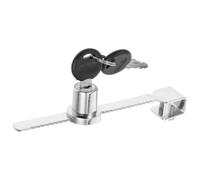 Générique Serrure de porte coulissante en verre avec clés, verrou coulissant en alliage de zinc, serrure pour réfrigérateur, cylindre 20 mm, pour supermarchés et restaurants