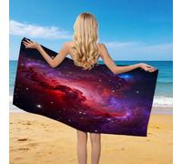 Générique Serviette de Plage Nébuleuse Cosmique, 3D Constellation Mystérieuse Serviette de Bain Microfibre, Drap de Plage Séchage Rapide e Anti Sable pour Piscine Voyage Couverture, 80x160 cm