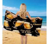 Générique Serviettes de Plage 70x150 cm Chope à Bière, Drap de Plage XXL Microfibre à Séchage Rapide pour Femme Homme, Serviette de Bain pour Sauna, Piscine, Camping