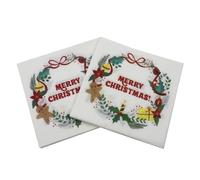 Générique Serviettes en Papier Jetables Noël 40 Pièces Motif Couronne Festive, Qualité, Ultra Confortables pour Réception de Mariage et Fête D'anniversaire