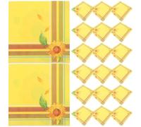 Générique Serviettes Jetables en Papier de Pulpe de Bois Imprimées Tournesol Jaune 100 Pièces pour Fête Shower Mariage Motif Floral Unique