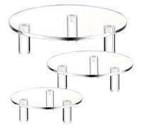 Générique Set aus 3 Präsentationsständern aus Acryl, transparenter runder Präsentationsständer, Acryl-Dessertständer, Cupcake-Tablett für Partys, Hochzeiten, Buffets und Deko-Objekte