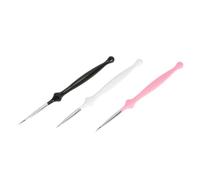 Générique Set de 3 Pinceaux à Ongles pour Dessin de Précision, Outils de Manucure en Métal et Acrylique, pour Travail Fin et Création de Lignes Professionnelles