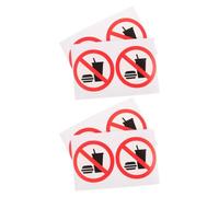 Générique Set de Autocollants Panneau Informatif Lot de 4 Interdiction de Manger et Boire en Pvc Adhésif, Usage Intérieur et Extérieur pour Porte Commerciale