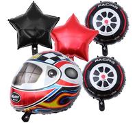 Générique Set de Ballons Thème Moto et Pneu de Casque en Aluminium Décoration Résistante et Solide pour Fête D'anniversaire Garçon et Filles Garçon