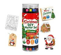 Générique Set de Marqueurs de Dessin 24 Couleurs Double Pointe Papeterie | 12 Pièces Marqueurs de Dessin pour Artistes pour Classe Maison Maternelle Journaling Scrapbooking