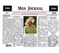 Générique Set de Table année 2006 - Mon Journal - plastifié - Année de Naissance ou Anniversaire - Idéal pour Cadeau