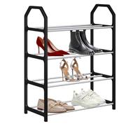 Générique Shoe Storage Shelf - Stainless Steel Vertical Rack Organizer, Free Standing Space Saver Shoe Organizer, Large Capacity Indoor Shoes Storage Stand | 4 Tier Shoes Rack,for Apartment Closet