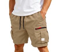 Générique Short de Travail Homme Bermuda Cargo Grande Taille Stretch Résistant Multi-Poches Pantalon Court pour Chantier Jardinage Randonnée Été Haute Taille Élastique avec Cordon Boardshort
