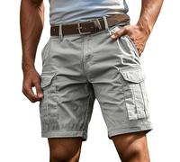 Générique Short Homme Ete Baggy Bermuda de Travail avec Poche Loisir Shorts de Sport Léger Pantalon Court Militaire Plage Pants Course Grande Taille Pantalon Outdoor Confortable
