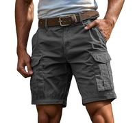 Générique Short Homme Ete Baggy Bermuda de Travail avec Poche Loisir Shorts de Sport Léger Pantalon Court Militaire Plage Pants Course Grande Taille Pantalon Outdoor Confortable