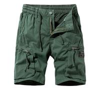 Générique Short Homme été Short décontracté Homme avec Poches Multiples Extensible pour Travail (Green, 34)