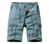 Générique Short Homme été Short décontracté Homme avec Poches Multiples Extensible pour Travail (Sky Blue, 30)