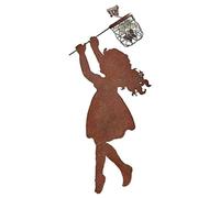 Générique Silhouette Enfant Décoration Métal Fer Figurine Ornement Animal Garçon Fille Sculpture Résistante Convient pour Maison Jardin Clôture Chemin F,