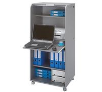 Générique Simmob ORGA140 Armoire Informatique Mobile 2 Tiroirs Alu, Bois, Aluminium, 139,2