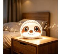 Générique Sloth Crystal Night Light with Music, Cute Sloth Portable Bluetooth Speaker, Squishy Animal Silicone Ambient Lamp for Bedroom Holiday Birthday Christmas