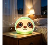 Générique Sloth Crystal Night Light with Music, Cute Sloth Portable Bluetooth Speaker, Squishy Animal Silicone Ambient Lamp for Bedroom Holiday Birthday Christmas