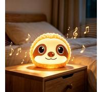 Générique Sloth Crystal Night Light with Music, Cute Sloth Portable Bluetooth Speaker, Squishy Animal Silicone Ambient Lamp for Bedroom Holiday Birthday Christmas