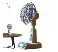 Générique Small Desk Fan, Desktop Fan, Vintage Portable Rechargeable