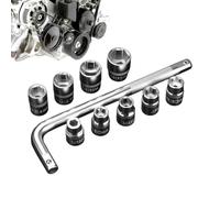 Générique Socket Wrench Kit Ergonomic Hexagonal Universal 10 Piece