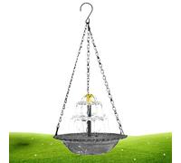 Générique Solar Water Fountain, Aesthetic Garden Waterfall, Hanging Chain Feature, Powered Outdoor Decor, Flowing Bird Bath, Hummingbird Attraction Device, Finch Butterfly Magnet for Porch