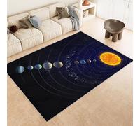 Générique Soleil Galaxie Tapis 60x90cm Ciel étoilé Univers Antidérapant Poils Bas Moquettes Sol Décoration Durable Doux Machine Lavable Grand Tapis pour Chambre Salon 19y155