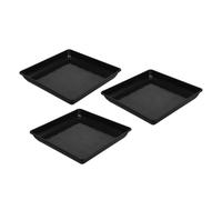 Générique Soucoupe pour Plantes Rectangulaire en PP Noire, Lot de 3 | Plateau de Pot de Fleurs, Base Stable et Collecte des Débordements, Design Simple pour Fleurs
