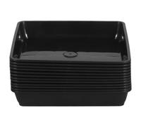 Générique Soucoupes Carrées Noires Résistantes à Déformation Lot de 12 en Plastique pour Pots de Fleurs, Résistantes la Déformation, Adaptées à L'intérieur et L'extérieur