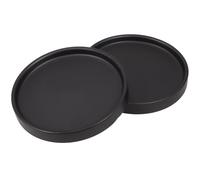 Générique Soucoupes en Céramique Noire 2 Pièces pour Plantes | Lot de 2, Finition Résistante à Décoloration, pour Pots de Fleurs sur Table ou Rebord