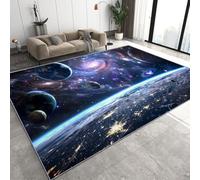 Générique Space Planets Paillasson 50x80 cm 3D Universe Milky Way Carpette Flanelle Antidérapant Lavable Poil Court Tapis pour Entrée Salle de Bain Cuisine Q-336