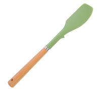 Générique Spatule Résistante Chaleur Cuisine Manche en Bois Vert en Silicone Surface Lisse, pour Pâtisserie et Ustensiles de Cuisson Quotidiens