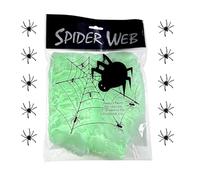 Générique Spider Web Decoration Stretch - Soft Reusable Spooky Glow | Halloween Fake Spider Web 20×25×1cm | For Living Room Courtyard Balcony Fireplace Escape Room Store Window