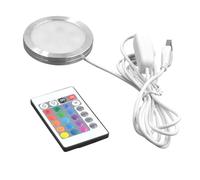 Générique Spot Encastré en d'Aluminium 3W - 6 cm LED RGB Ultra Fin | Spot de Plafond Monté en | Veilleuse USB 5V pour Bibliothèque, Chambre, Cuisine, Jardin, Terrasse et Décoration Int