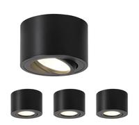 Générique Spot pour Plafond Moderne, Lumière de Piste LED Spot LED Downlight 3 couleurs changeantes, luminaire décoratif d'intérieur, idéal for une chambre à coucher(4PCS Black)