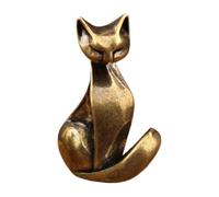 Générique Statue Chat,Décoration Animale Mignonne en Laiton,Statuette Chat Miniature - pour Maison Chambre Salon Table Étagère Bureau Voiture Femmes Hommes Anniversaire Fête