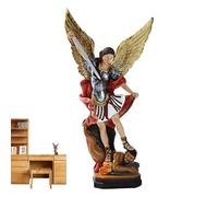 Générique Statue de Arcangel,Figurine colorée de l'archange Michel | Le Saint Archange Michael a vaincu Le Dragon, la Sculpture d'ange de Bataille pour l'église
