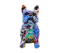 Générique Statue de Chien | Figurine Collection Bulldog Français Style Graffiti - Sculpture Résine Animaux Déco Bureau Étagère - Pièce Maîtresse Table Artisanal