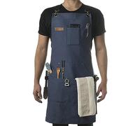 Générique Stenffy Tablier de travail professionnel en toile robuste, poids croisé réglable dans le, plusieurs poches pour tablier multifonctionnel pour hommes et femmes