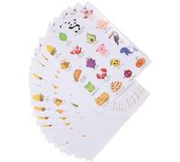 Générique Stickers Récompense Étanches 20 Feuilles en PVC, Autocollants Amusants Fruits et Animaux, Utilisation Scolaire et Pour Garçon Fille