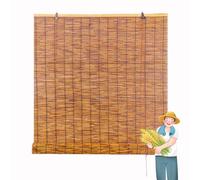Générique Store en Bambou Exterieur, Rideau Enrouleur Bambou sans Percage 10 À 180 Cm Largeur, sur Mesure Stores Occultant, Rétro Persienne Terrasse Store Roulant avec Levage