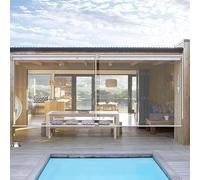 Générique Store Enrouleur Extérieur PVC Rideau À Enroulement Transparent Store Fenêtre en Plastique Imperméable Séparation Terrasse Coupe-Vent et à Poussière Largeur x Hauteur,170 * 200cm