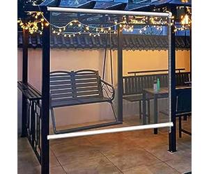 Générique Store Enrouleur Imperméable Transparent Rideau en PVC Plastique Coupe Vent Anti Poussière Isolation Thermique pour Jardin Extérieur Balcon Patio Pergola Gazebo,120 * 250cm