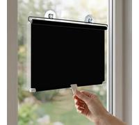 Générique Store Enrouleur Occultant À Ventouse Rétractable Portable 50x90 60x80cm Store À Rouleau Pare-Soleil Protection Solaire Rideau Temporaires sans Perçage, pour Cuisine Chambre(Noir,40x60cm)